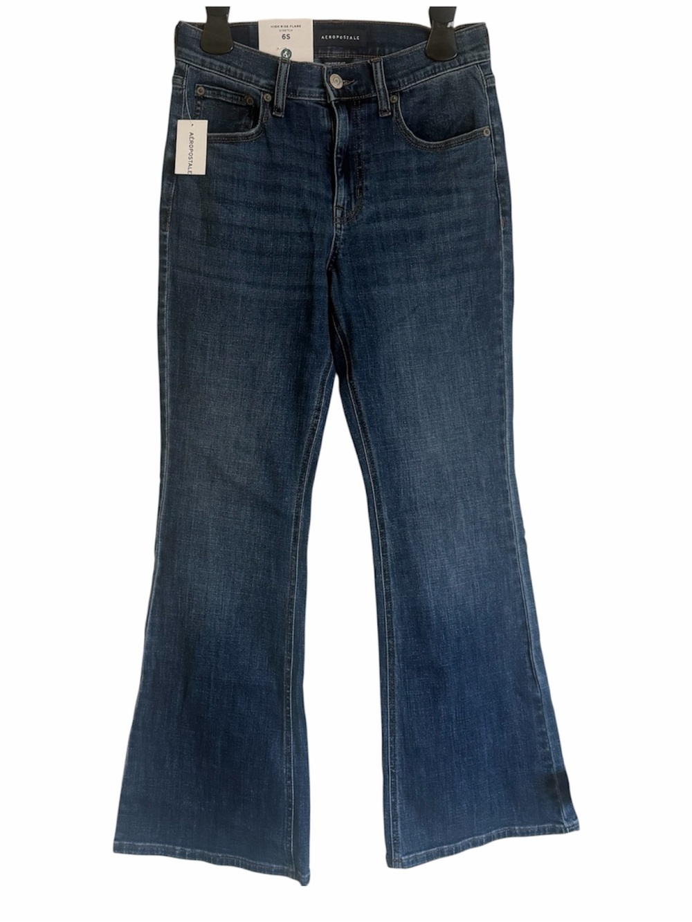 Aeropostale Women’s Aero High Rise Flare Jeans Medium Wash 6S Short